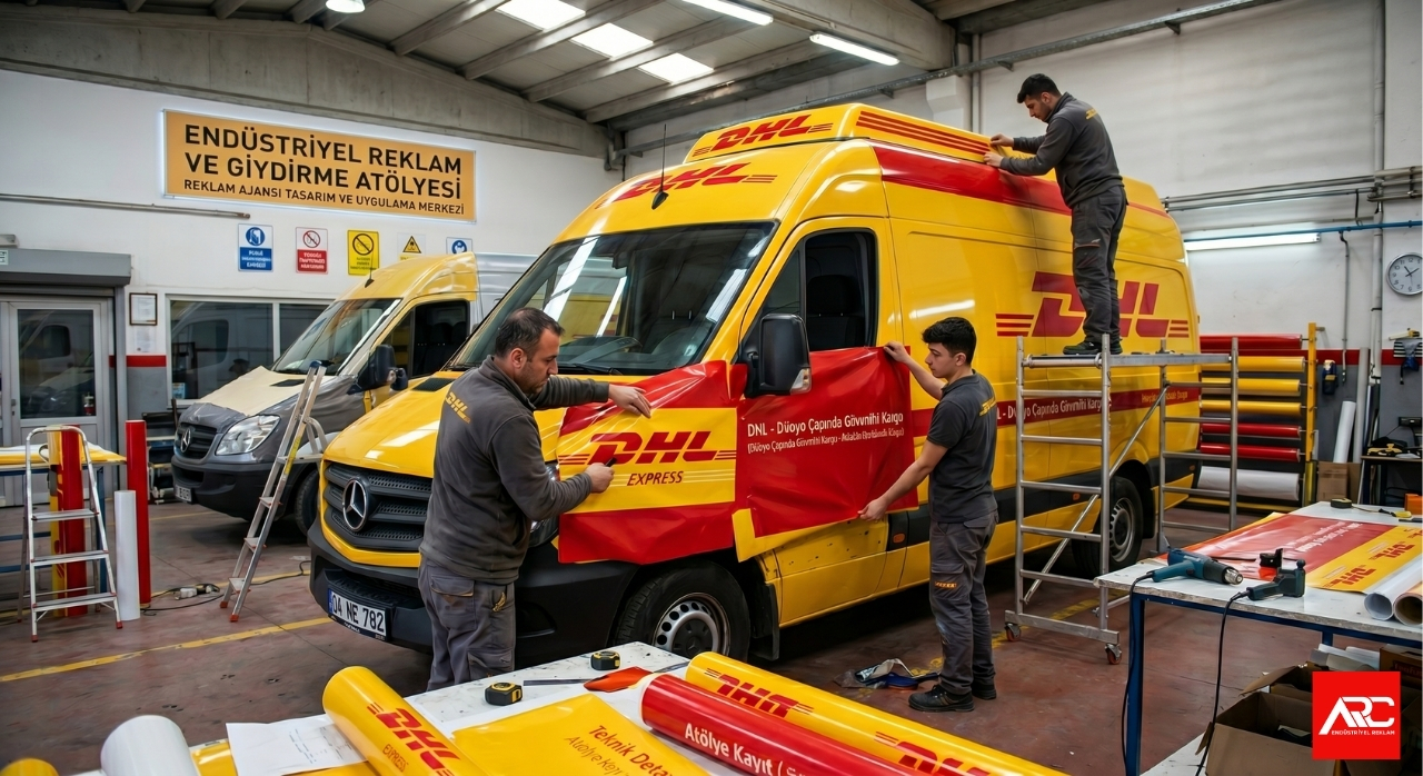 Araç Giydirme Çalışmaları - DHL Kargo Tasarımı | ARC Reklam İstanbul